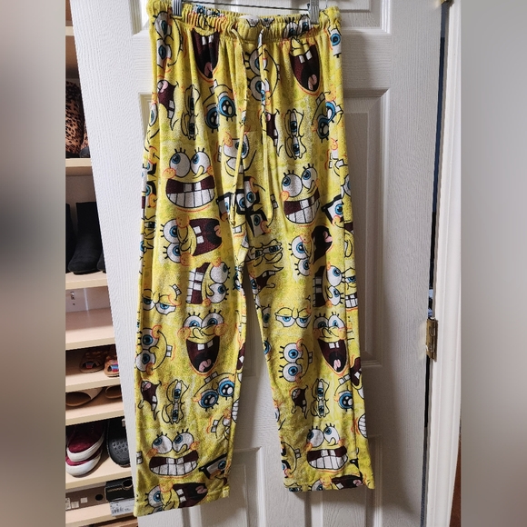 SpongeBob big face fleece Lounge Pants - Medium - Picture 1 of 3